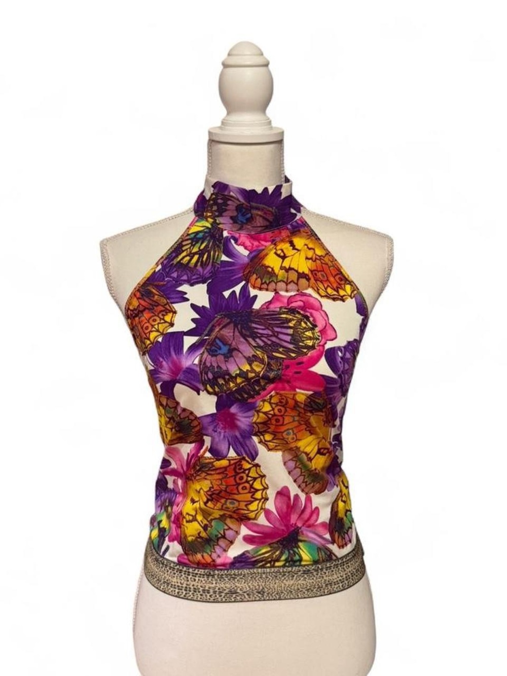 RARE Vintage Roberto Cavalli Freedom Butterfly Halter Sz XS-M